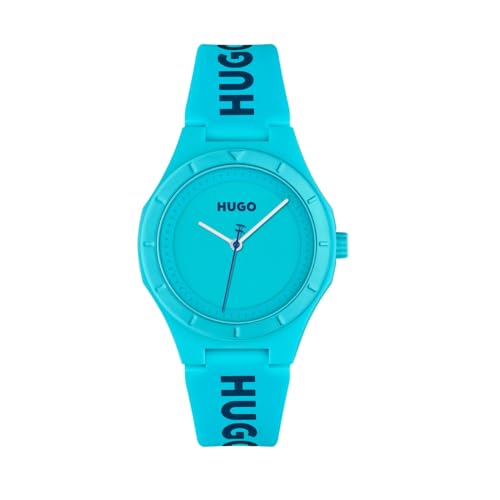 Image of Hugo #Lit for Her Qtz Basic Light Blue Round Dial Women's Watch|Blue Silicone Material|Blue Color Band - 1540166