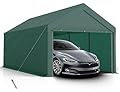 Carport 10x20 FT Heavy Duty Portable Garage, Carport Canopy with Removable Sidewalls & Doors, All Weather Canopy Car Port Shed with Reinfored Steel Metal Frame for Car, Truck, Boat, Party Green