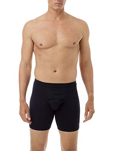 Underworks USA Men's Microfiber Light Compression Long Boxers for Hernia Prevention