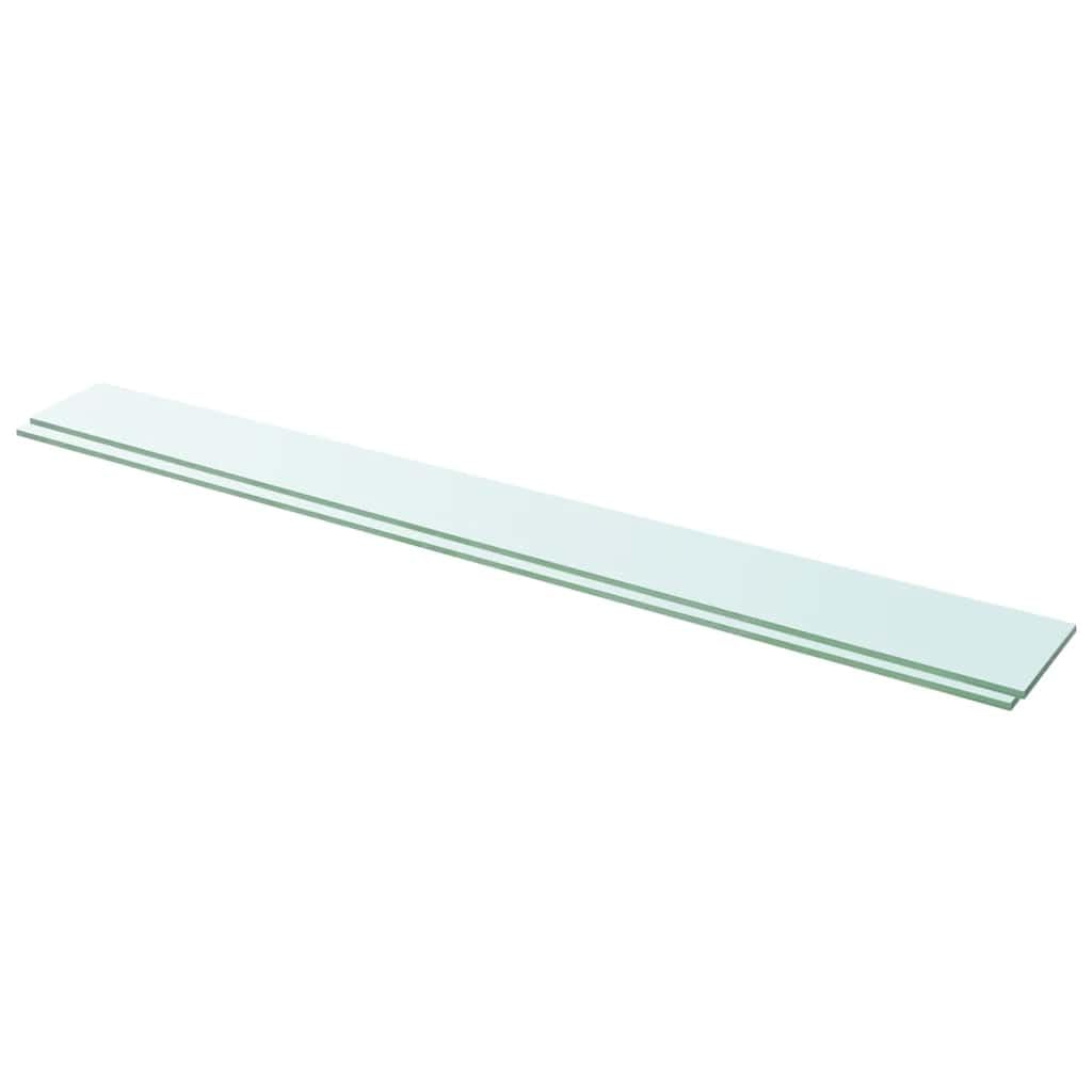 Set di 2 ripiani in vetro temperato trasparente, 110 x 12 cm | Robusti pannelli in vetro di sicurezza ESG per pareti lamellari in soggiorno, corridoio o negozio.