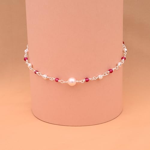 Image of OVANA 925 Sterling Silver Evil Eye Anklet for Women & Girls | Hallmarked 92.5 Pure Silver | Swarovski Evil Eye Bead | Adjustable Chain | Hypoallergenic | Gift for Birthday, Anniversary & Festivals