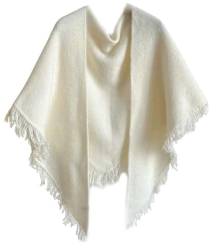 2025 Lightweight Fringe Triangle Shawl Wrap for Women Solid Color Scarf Cape for All Seasons Cover Up Accessory