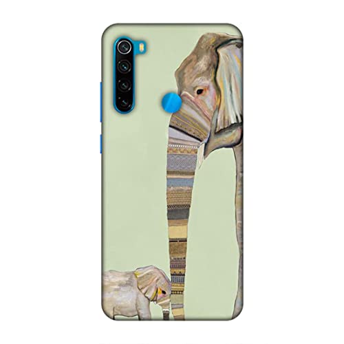 Image of Printed Mobile Back Hard Case Cover for Xiaomi Redmi Note 8 | Elephants, Cute Baby Elephant, Traditional-2189