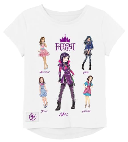 Image of Disney Girls' Disney's Descendants Movie Short Sleeve T-Shirt - Mal, Evie, Audrey, Jane