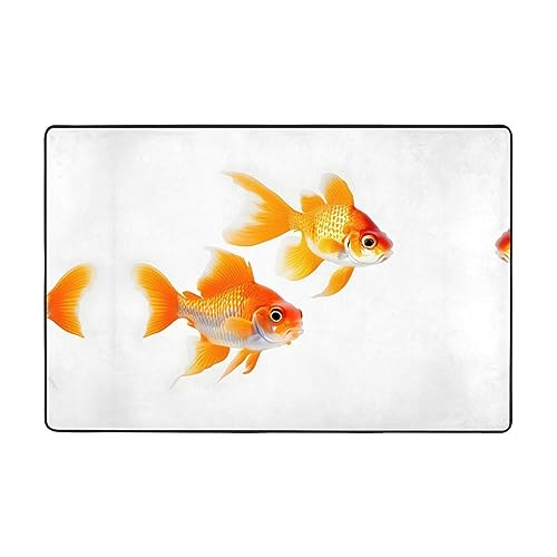 Tapis imprimé poisson doré super doux pour salon et chambre
