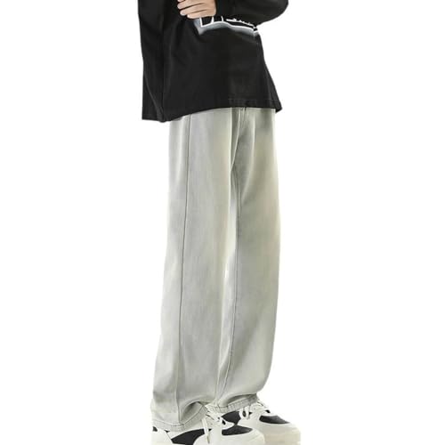 Casual Loose Jeans, Men's Straight Leg Loose and Versatile Long Pants, Retro Drape, Wide Leg Men's Jeans