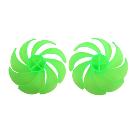 2pcs 12cm 8-Leaf Fan Blades for DC Motor Wind Turbine DIY Projects Strong Airflow 2mm Round Bore Lightweight Plastic Easy Assembly Educational Green
