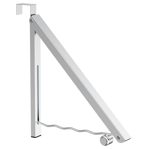 Image of Hleelomi Clothes Drying Rack for Laundry Room Organization,Foldable Over The Door Drying Racks for Saving Space Silver 1 Pack