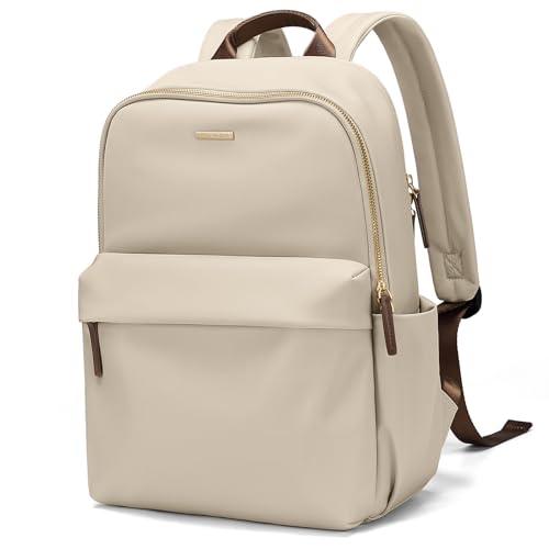 Laptop Backpack for Women Fit 14 Inch Stylish Daypack Notebook Travel Work Commuter Casual Daypack Backpack Purse for Women Travel Business (Apricot)