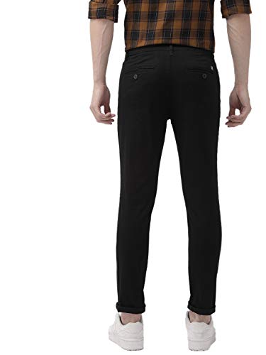 Image of The Indian Garage Co Men Mid Rise Slim Fit Solid Mid-Rise Chinos
