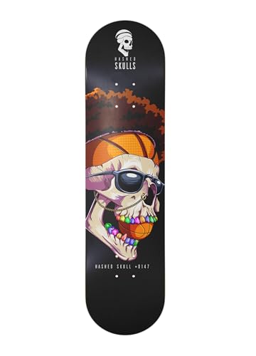 Shape de Skate Profissional 8.37 Hashed Skull #0147 Deck Maple Canadense 7 Lâminas Alta Resistência