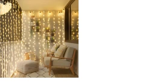 Cortina de Led Decoração com Controle Natal Quarto Festa Iluminação Pisca Pisca Cordões de luz Jardi