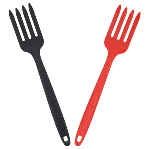 HOLIDYOYO Silicone Forks Set of 2 Salad Pasta Dinner Forks Comfortable for Family
