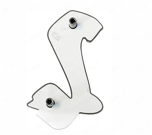 CARIZO Premium Zinc Alloy Badge, 3D Premium Car Side Fender Rear Trunk (Design: Shelby Snake D2, Silver & Black) Emblem Logo Badge Decals