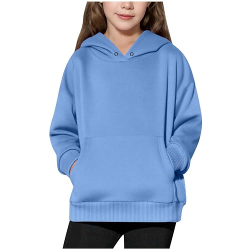 Girls Plus Size Hoodies Pullover Lightweight Solid Color Smooth Casual Fashion 2025 Long Sleeve Preppy Hoodie Black2