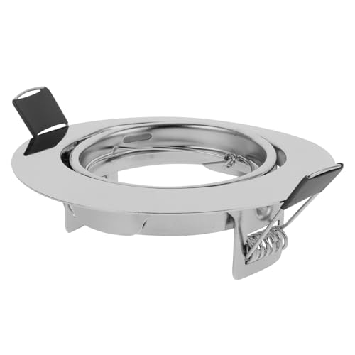 KOMBIUDA Embellecedor Metálico para Luz Empotrada Tipo Lata Anillo para Foco LED Soporte para Lámpara de Techo Acabado Cromado Tamaño 802 Curva Adecuado para Hogares y Oficinas