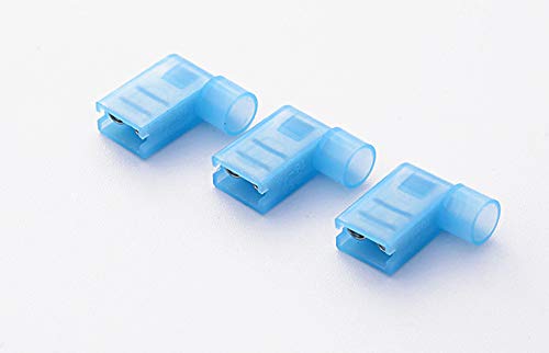 Ruofeng 90 Degree Nylon Flag Spade Female Insulated Quick Disconnects Electrical Terminals Connector 100Pcs 16-14 Awg #TOP4