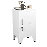 24.5'H Metal Locker Storage Cabinet with Lock - Small Lockable Employees Locking Cabinet Steel Locker Adjustable Shelf & Feet, Single Door Lockable Cabinet for Home, School, Office, Gym (White)