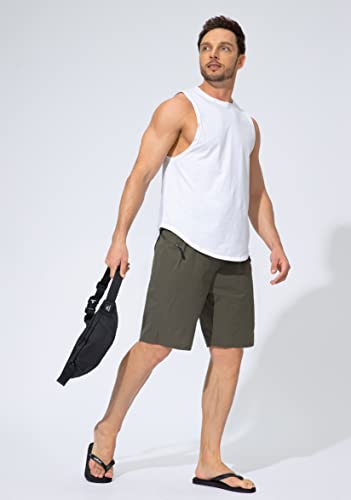Image of Men's Swim Trunks Quick Dry Board Shorts with Zipper Pockets Beach Shorts Bathing Suits for Men - No Mesh Liner