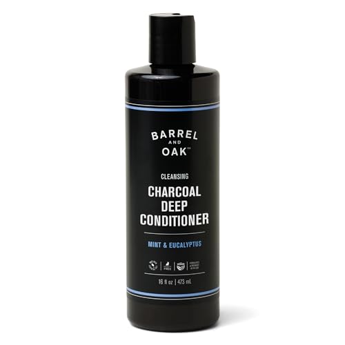 Gentlemen's Hardware Barrel & Oak - Charcoal Deep Conditioner, Detoxifying Hair Conditioner, Restores Dry Hair, Cleansing & Moisturizing, Vegan (Mint, 16 oz)