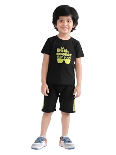 Image of POLKA TOTS 100% Pure Cotton T-Shirt and Shorts Combo For Boys | Summer Dress & Beach Wear for Boys and Toddlers | Breathable Premium Fabric Co-Ord Set Kids | Relaxed Fit Casual Summer Outfit for Kids