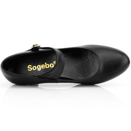 Women's Ankle Strap Heels Character Shoes Wedding Ballroom Latin Dance Pumps3