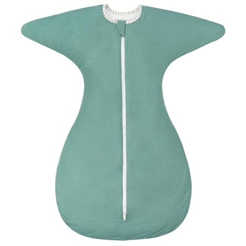 Image of ZIGJOY Swaddle Sleep Sack 3-6 Months, 2.5 Tog Winter Baby Wearable Blanket | Rayon Made from Bamboo, Long Sleeves, Arms Free, 2-Way Zipper, High Stretchy