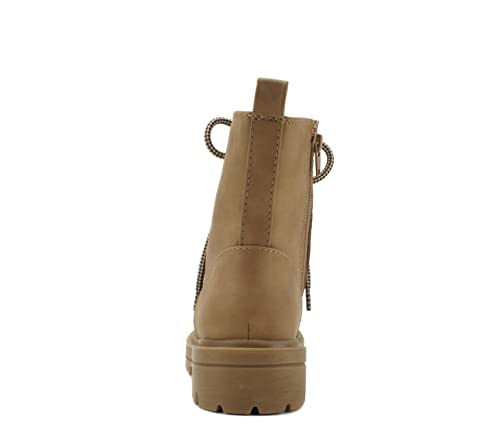 Image of Soda FIRM - Lug Sole Combat Ankle Bootie Lace up w /Side Zipper