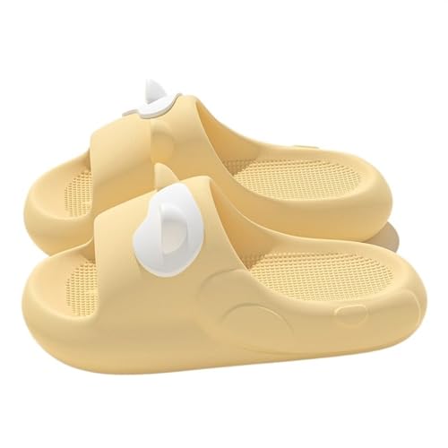 zhangrui1888 Shower Slipper Cute Ladies Slippers Indoor Home Thick Bottom Slippers Bathroom Anti-slip Soft Slippers for Women Bathroom Shoes(Yellow,40-41)