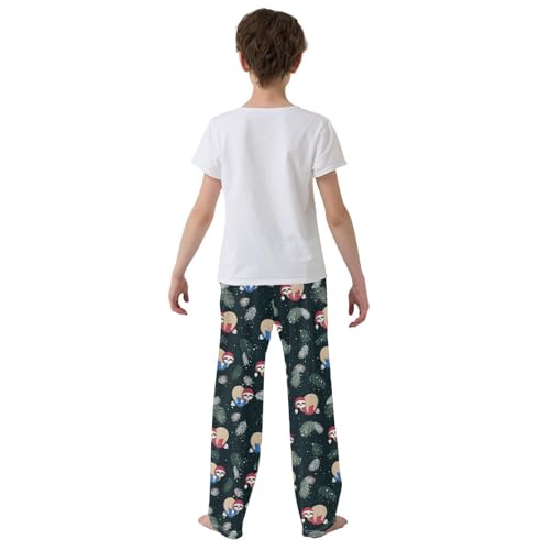 Boys' Pants Christmas Cute Animal Santa Branches Long Bottoms Jogger Pants Elastic Waist Trousers with Pockets S-XL3
