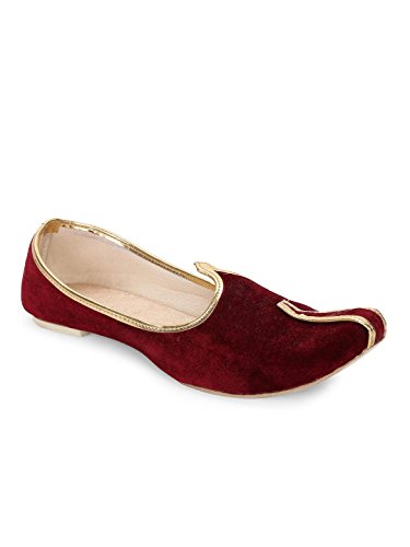 Mojaris de hombre Sojanya en rojo mahroon talla 8 US: elegancia tradicional y alta calidad