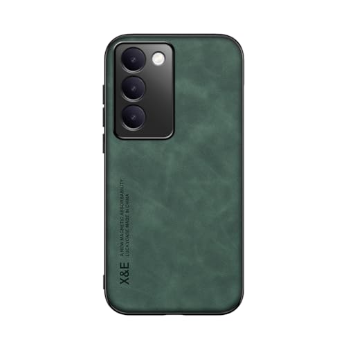 Kepuch Silklike Case Compatible for Vivo Y100 Indonesia/V40 SE/T3/Y200e/V30 Lite 4G - Magnetic Holder Built-in Metal Plate Cover Bumper - Green