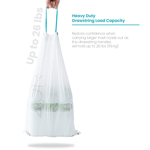 Home Zone Living 5.3 Gallon Kitchen Trash Bags with Drawstring Handles, Heavy Duty Custom Fit Design for 20 Liter Dual Recycling Liners, Code 20R, 60-Count by Home Zone Living - Used condition - Image 5