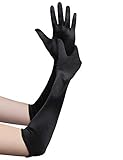 BABEYOND Long Opera Party 20s Satin Gloves Stretchy Adult Size Elbow Length 20.5'