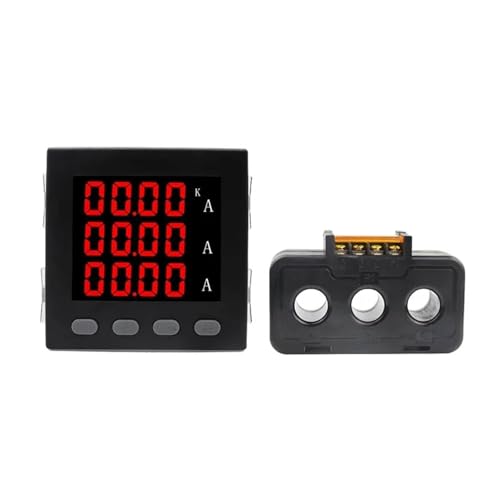 Ampèremètre triphasé à LED 96x96 mm numérique avec transformateur CT 50A
