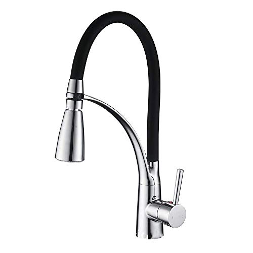 Mitigeur d'évier de cuisine avec robinet rotatif 360 anti-brûlure LED en cuivre
