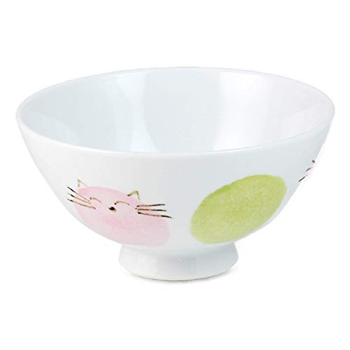 ランチャン 飯碗 ミニ 茶碗  マルチ 丸紋ねこ N912576 φ10.5×5.4cm 波佐見焼 日本製