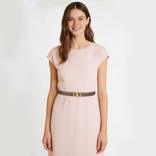 Image of Aurolran Women's Leather Belt with Buckle - Ideal for Dresses, Jeans, and Coats