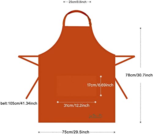 Viedouce 2 Packs Aprons Cooking Kitchen Waterproof,Adjustable Chef Apron With 2 Pockets For Home,Restaurant,Craft,Garden,Bbq,School,Coffee House,Apron For Men Women, Orange #TOP5