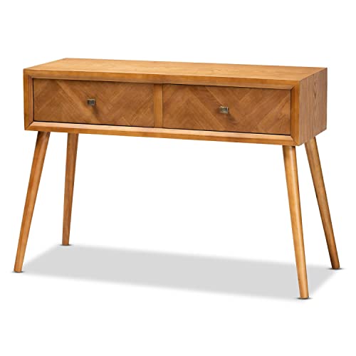 Baxton Studio Brown Finished Wood 2-Drawer Console Table #TOP24