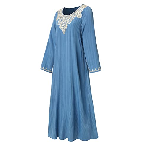 Robe musulmane ample opaque qui ne marque pas les formes bleu L