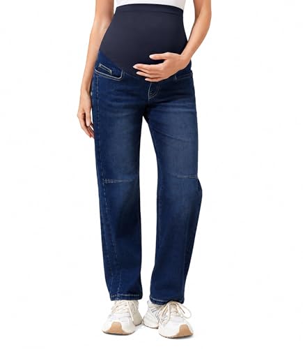 Image of PACBREEZE Women's Maternity Jeans Over Belly Skinny Stretchy Denim Pants Comfy Slim Pregnancy Pants