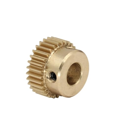 Bevel Gear Pinion Hardware Mechanical Spur Gear 0.5M-32T Bore 4/5/6/6.35/7/8mm Copper Brass Mini Worm Gear Teeth Height 5mm Total Height 10mm for Transmission Rack(6mm)