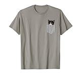 Cute Cat Peeking In Pocket T-Shirt Cat Lover TShirts T-Shirt