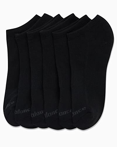 New Balance Men's Low Cut 6 Pack Moisture Control Comfort Stretch No Show Socks - Solid Black (Size 6-12.5)4