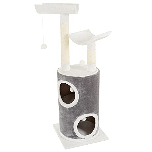 Torre para Gatos de 5 Niveles con Rascadores y Juguetes Gris miniatura 5