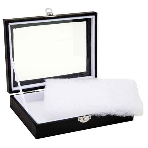 Juvale Insect Display Case - 8 x 6 x 1.8 in, Black - Glass Top & Removable Foam Pinning Board - Bug Display Box & Specimen Case for Butterflies, Moths & Other Insects