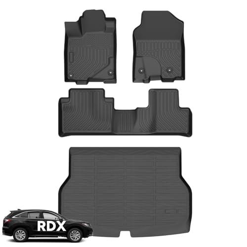 Wayhigh® Floor Mats & Cargo Liner for Acura RDX 2016-2018, All Weather TPE Car Mats Waterproof Heavy Duty Floor Liners Custom Fit for RDX Accessories