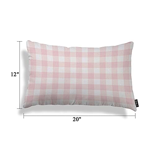 Ekobla PILLOW-THROW-H77 Buffalo Checked Pattern Decorative Lumbar Cushion Case Vintage Plaid Gingham Tartan Pastel Waist Rectangle Throw Pillow Case Cotton Linen thumb #4