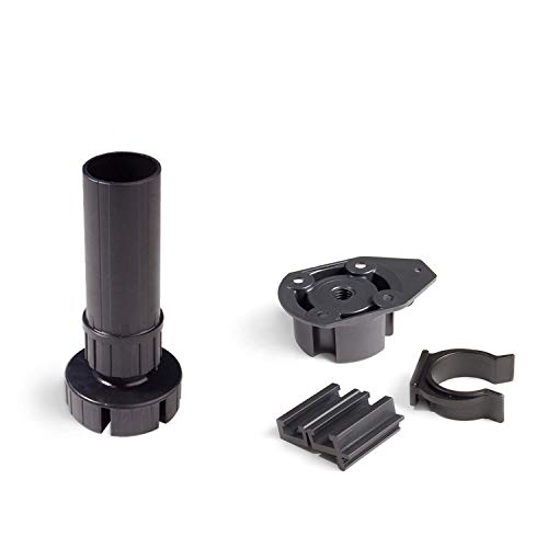 Emuca   Patas para mueble, Pies de plástico para muebles color negro, Lote de 4 pies regulables de alto 100mm